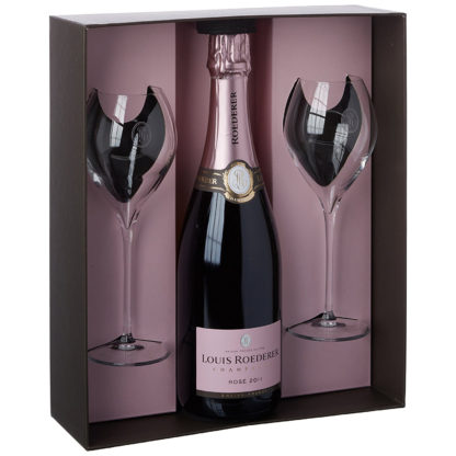 Louis Roederer 2010/2011 Vintage Rosé Champagne with Jamesse Glass Prestige Gift Box